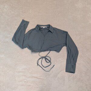 HYFVE Collared Crop Top with Waist Tie